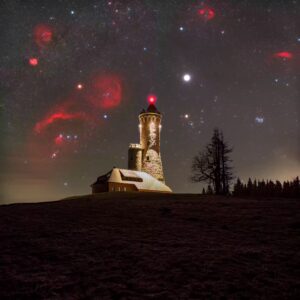 Gwiazdozbiór Oriona nad Zabytkową Wieżą